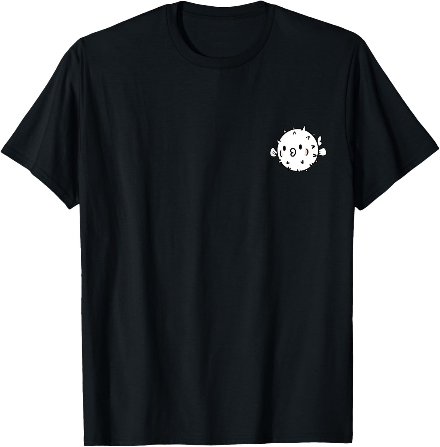Cute Puffer Fish Graphic T-Shirt - T-Shirt | Black