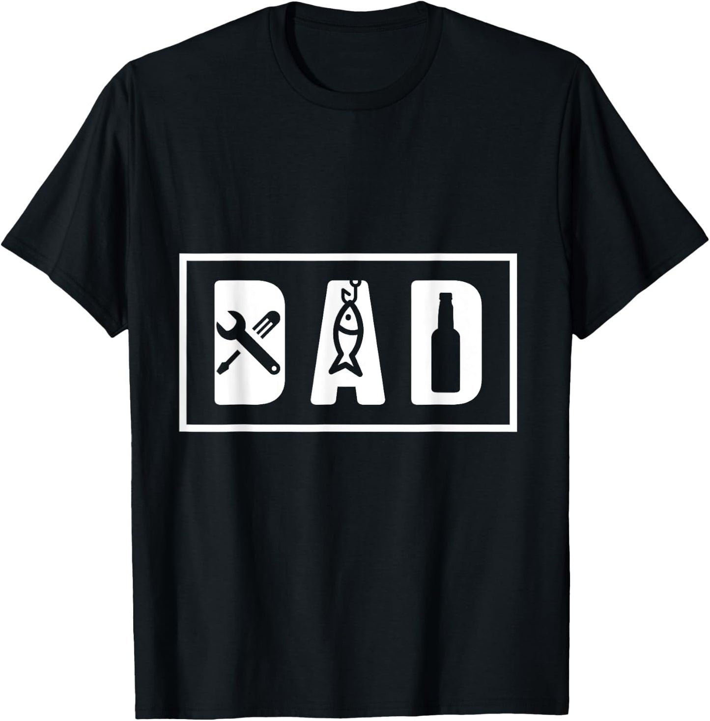 Dad Mechanic Fisher Fishing Beer Daddy Husband Father´s Day T-Shirt - T-Shirt | Black