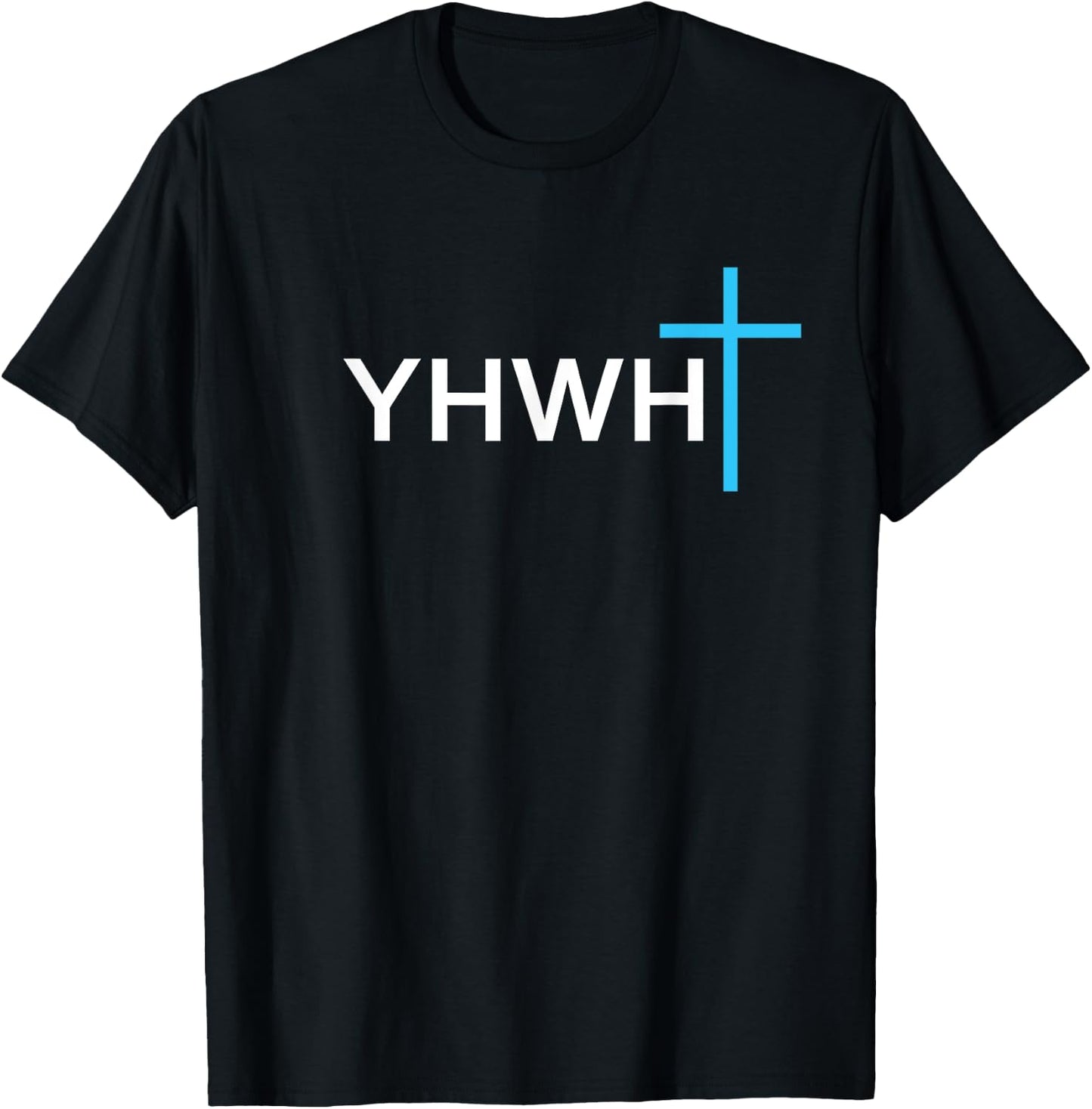 Simple Cross YHWH Yahweh Christian Jesus Name T-Shirt - T-Shirt | Black