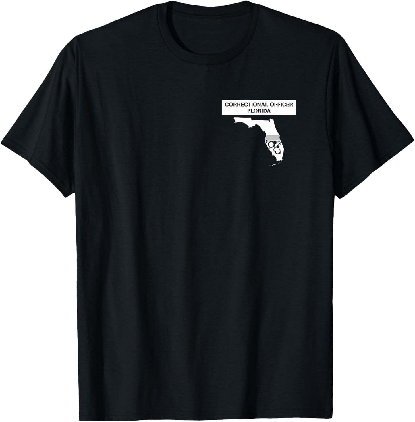 Florida Correctional Officer Thin Gray Line Flag T-Shirt - T-Shirt | Black