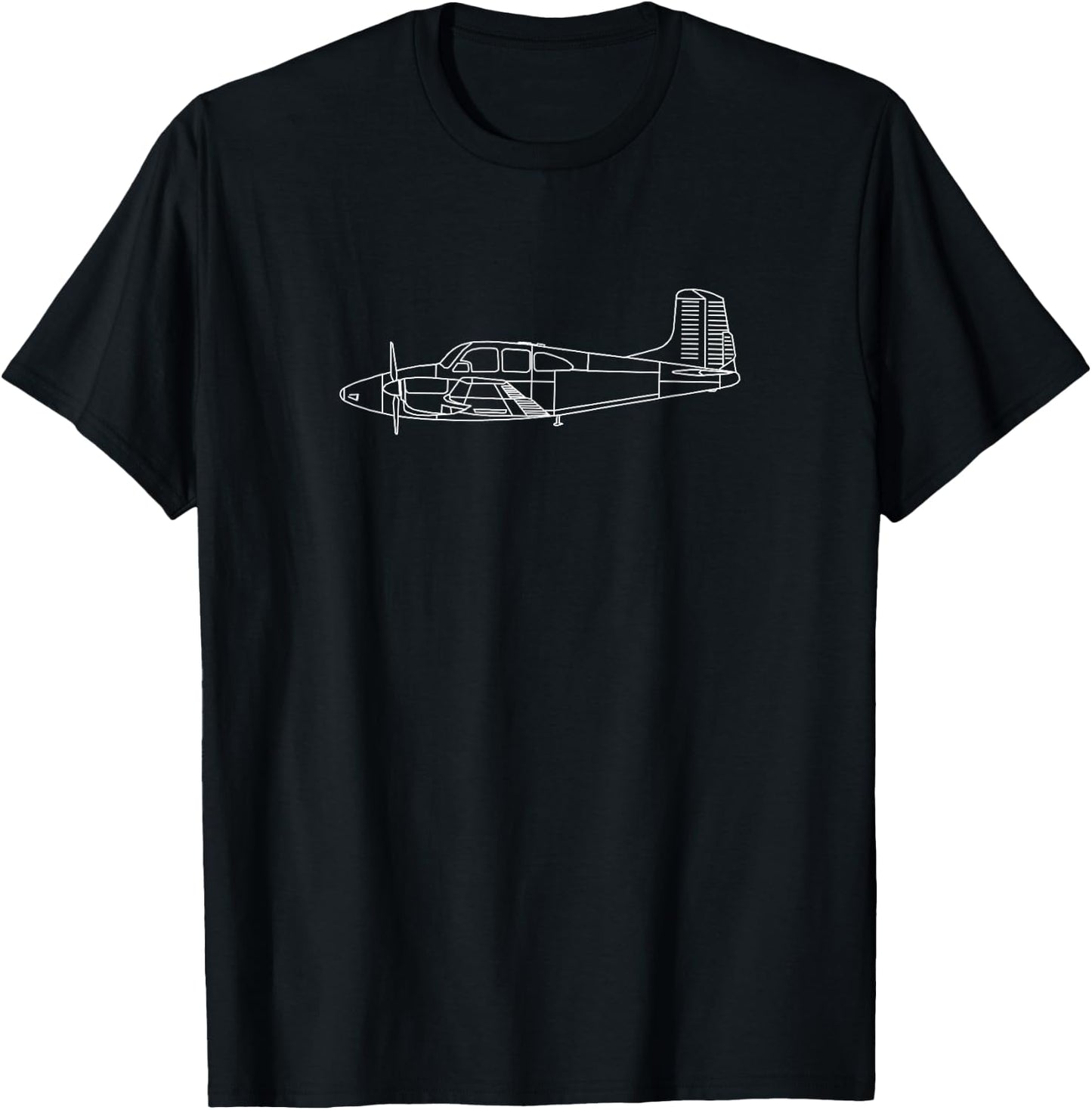 The Model 95: Classic Twin Airplane Pilot Shirt Front & Back T-Shirt - T-Shirt | Black