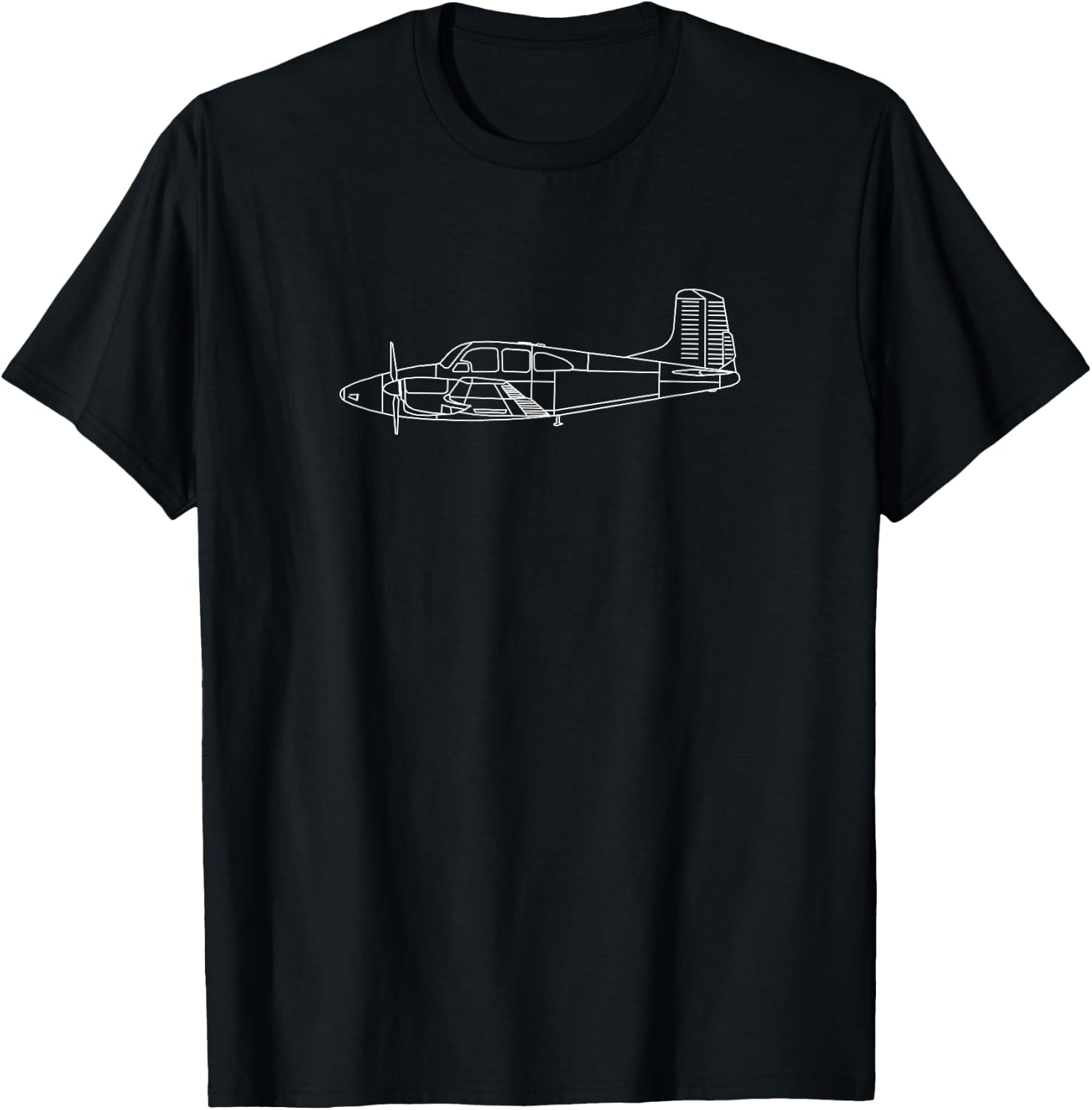 The Model 95: Classic Twin Airplane Pilot Shirt Front & Back T-Shirt - T-Shirt | Black
