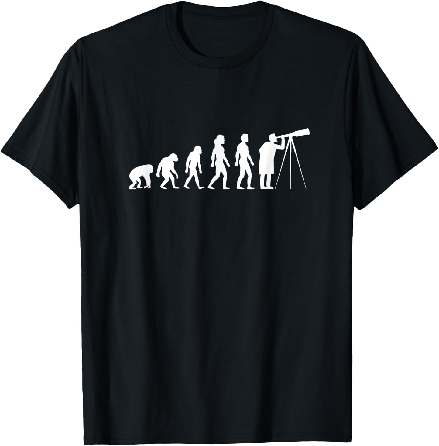 Astronomy Astronomer Evolution Telescope T-Shirt - T-Shirt | Black