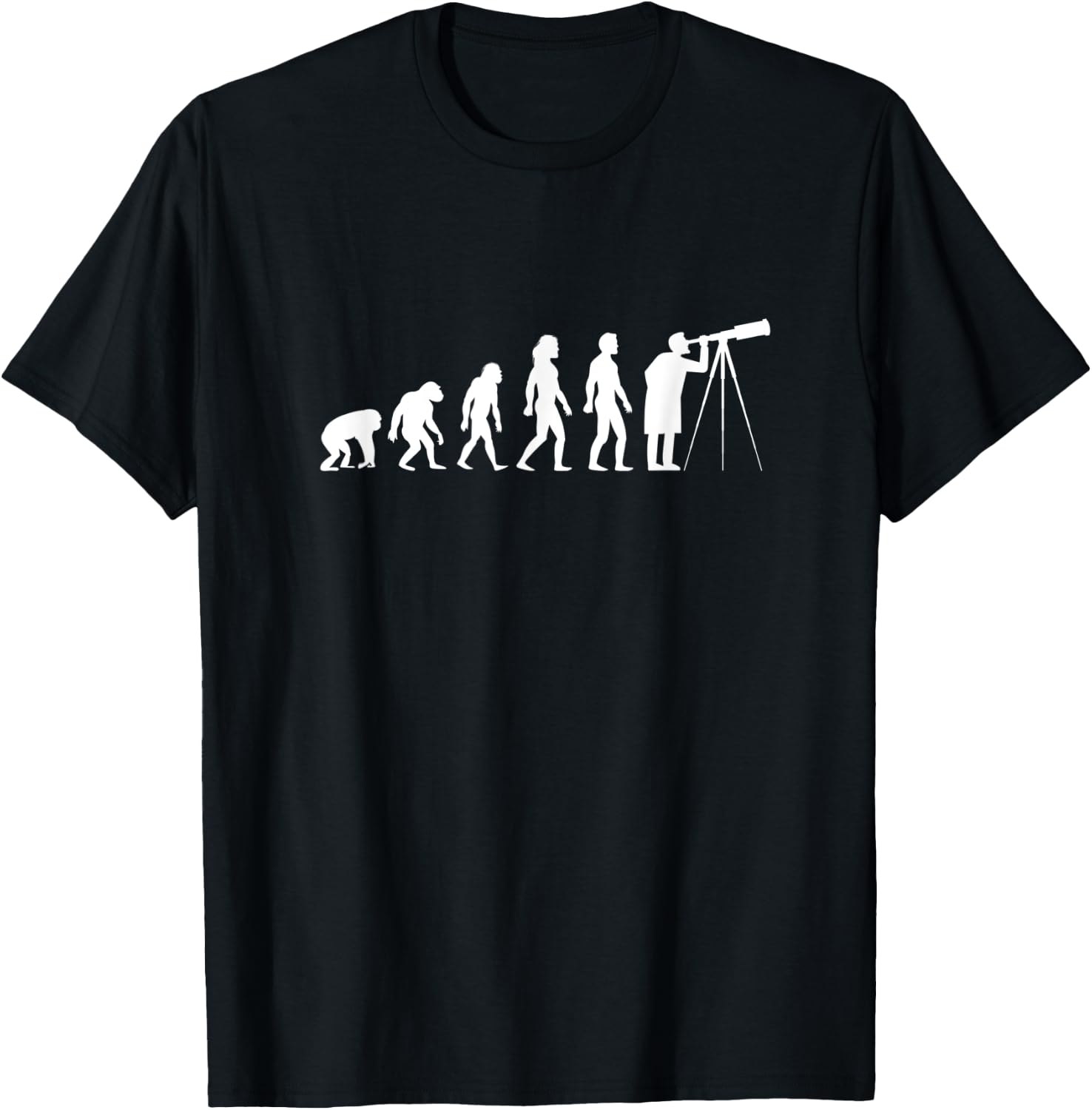 Astronomy Astronomer Evolution Telescope T-Shirt - T-Shirt | Black