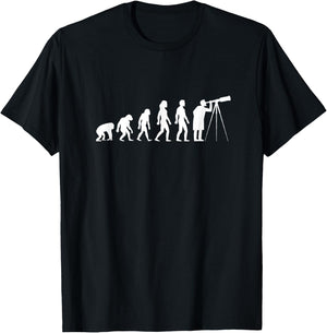 Astronomy Astronomer Evolution Telescope T-Shirt - T-Shirt | Black