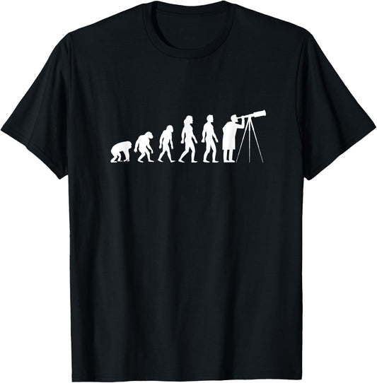 Astronomy Astronomer Evolution Telescope T-Shirt - T-Shirt | Black