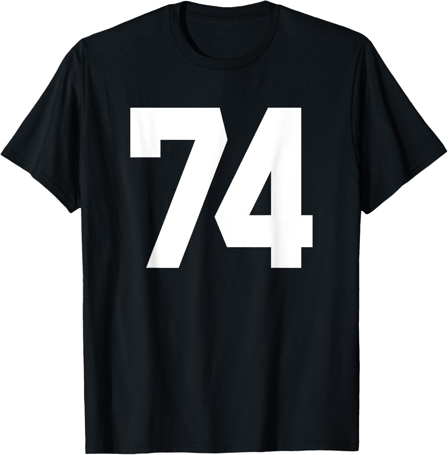 Number 74 Sports Jersey Front and Back Team Player T-Shirt - T-Shirt | Black