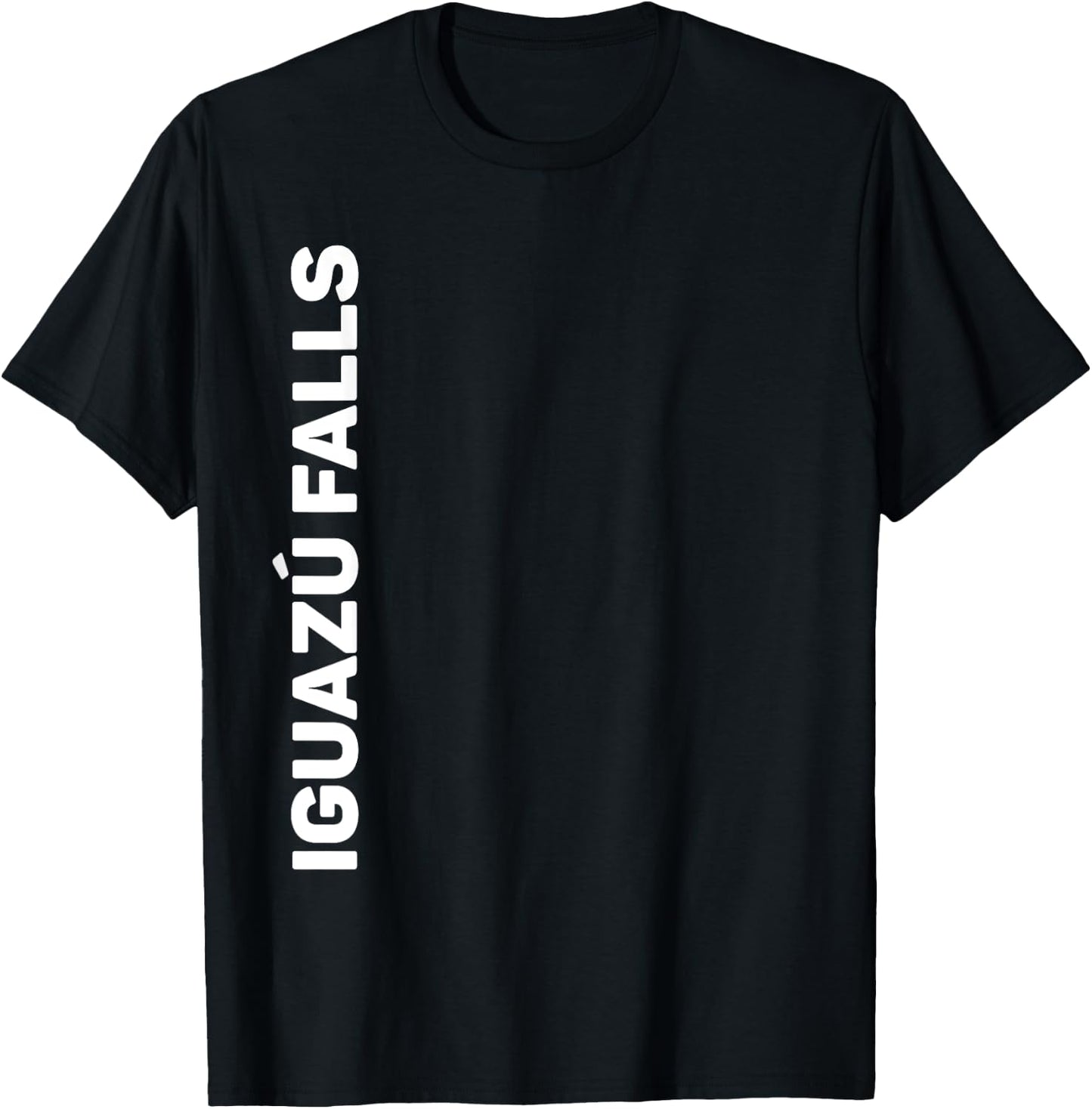 Iguazu Falls Vertical Text T-Shirt - T-Shirt | Black