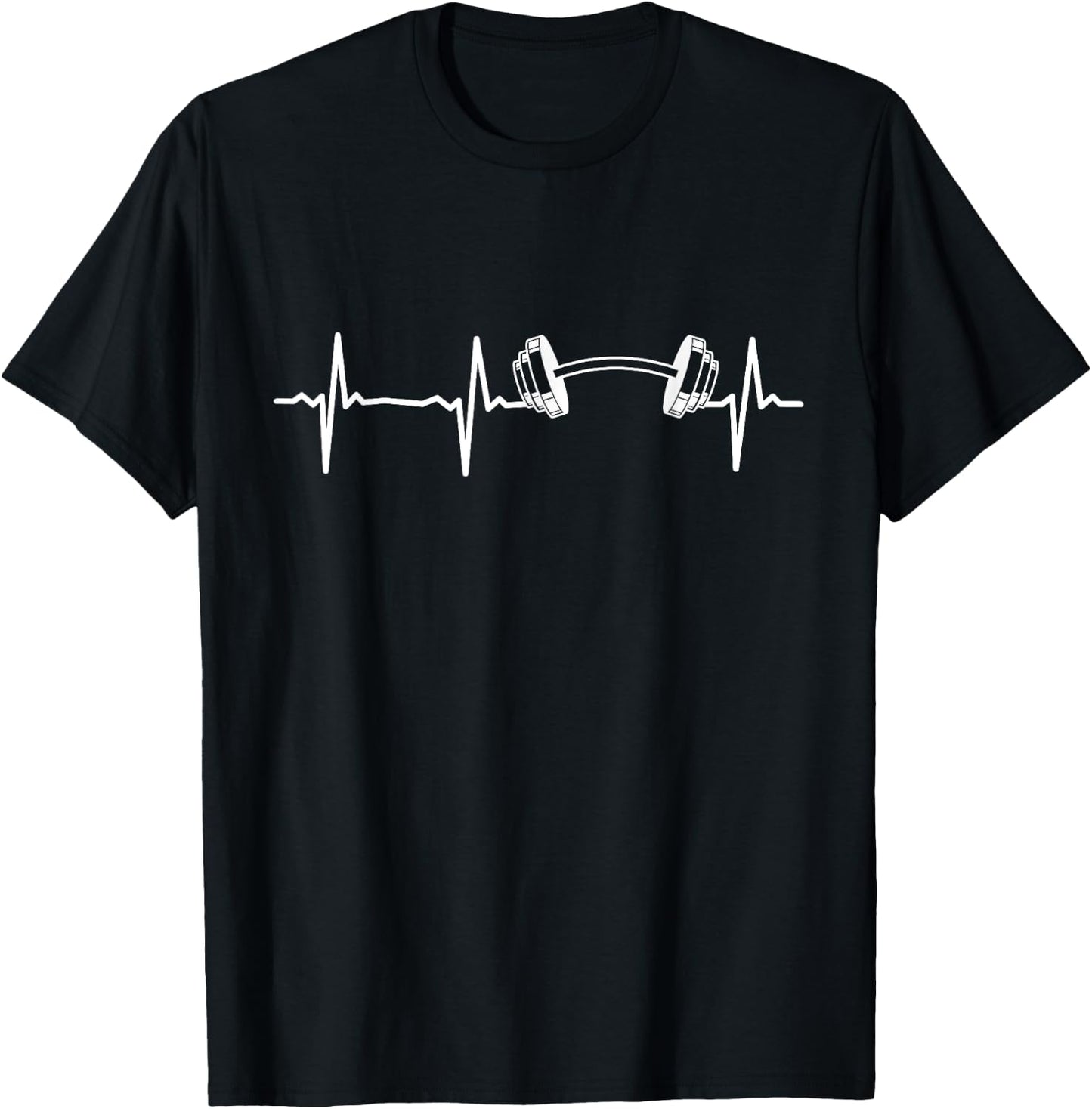 Bodybuilder Dumbbell Heartbeat Weightlifting Gym Fitness T-Shirt - T-Shirt | Black