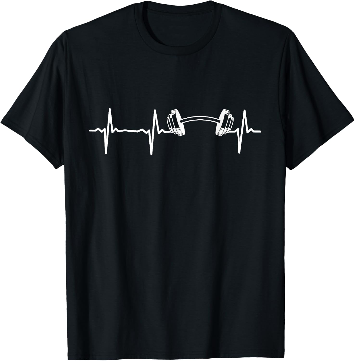 Bodybuilder Dumbbell Heartbeat Weightlifting Gym Fitness T-Shirt - T-Shirt | Black
