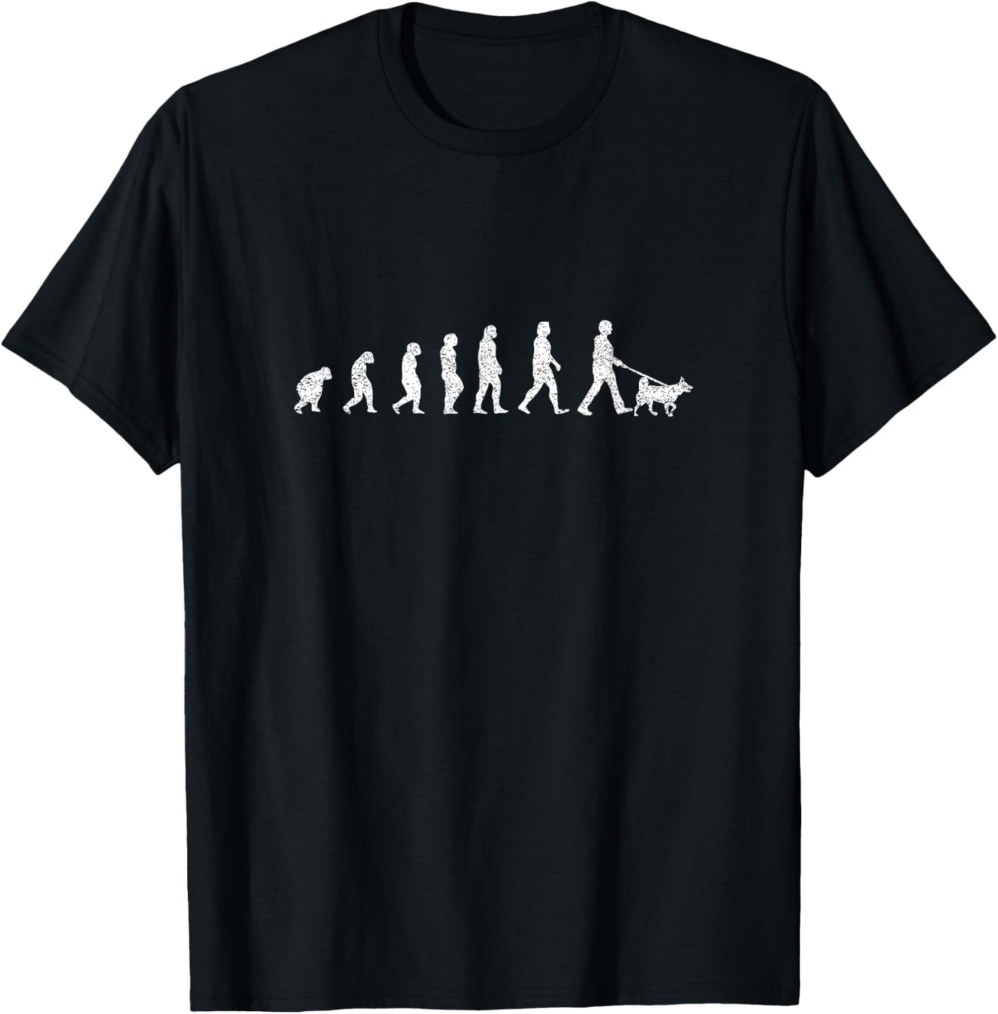 Evolution To Walking The Dog - Pet Owner Funny Men Women T-Shirt - T-Shirt | Black