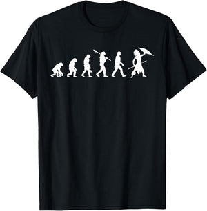 Native American with Spear and Shield - Evolution of Man T-Shirt - T-Shirt | Black