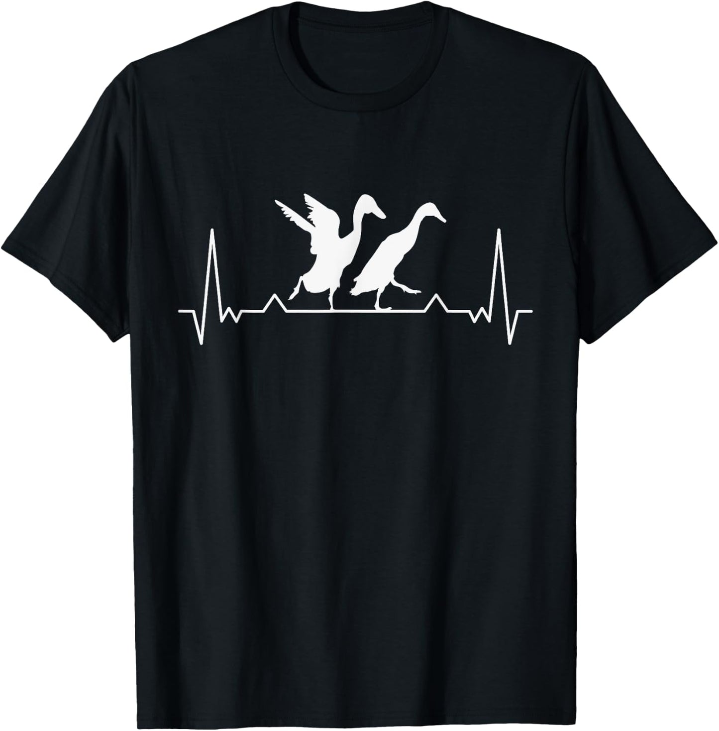 Running Duck Heartbeat Runner Duck T-Shirt - T-Shirt | Black