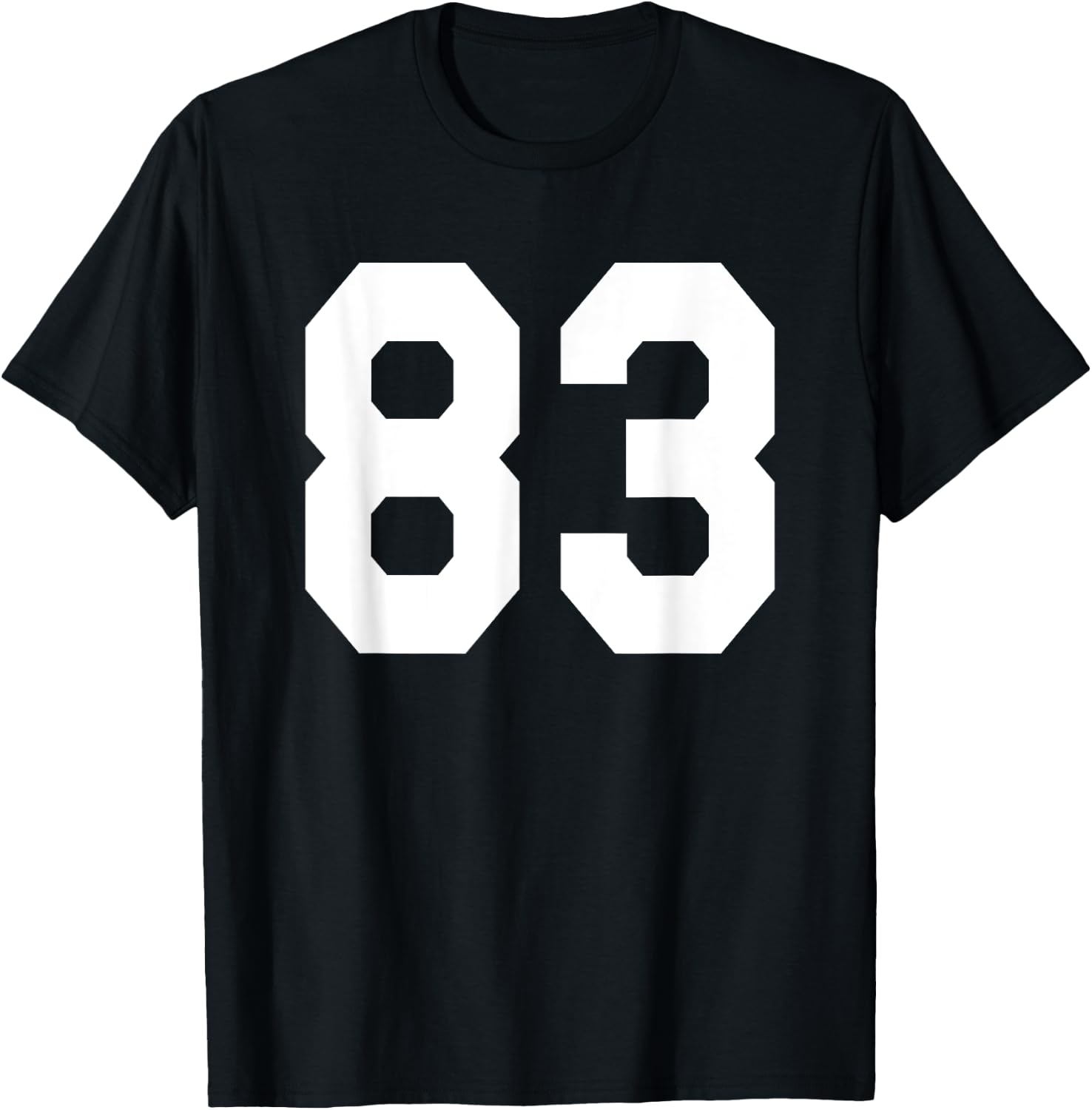Number 83 Sports Jersey Front and Back Team Player T-Shirt - T-Shirt | Black
