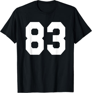 Number 83 Sports Jersey Front and Back Team Player T-Shirt - T-Shirt | Black