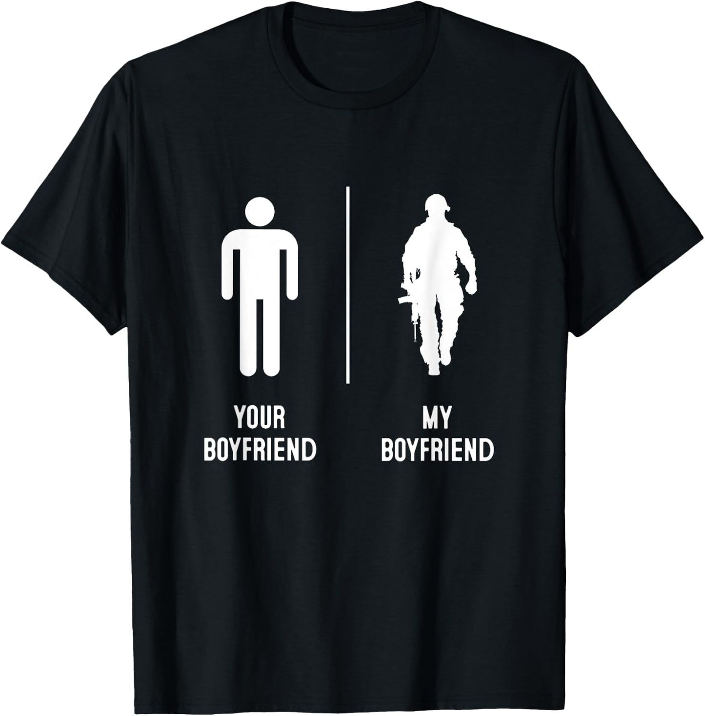 Your Boyfriend My Boyfriend, Proud Army Family Military T-Shirt - T-Shirt | Black