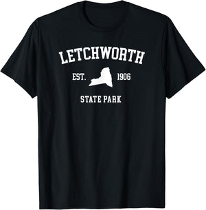 Retro Letchworth State Park Hiking New York Est 1906 T-Shirt - T-Shirt | Black