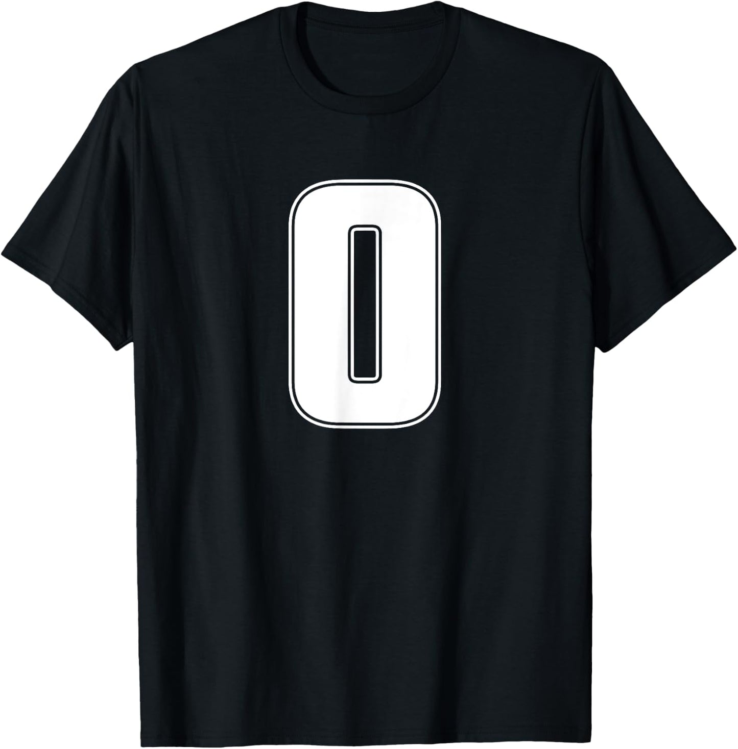 Number 0 Zero Sports Athletic Team Jersey Varsity Uniform T-Shirt - T-Shirt | Black