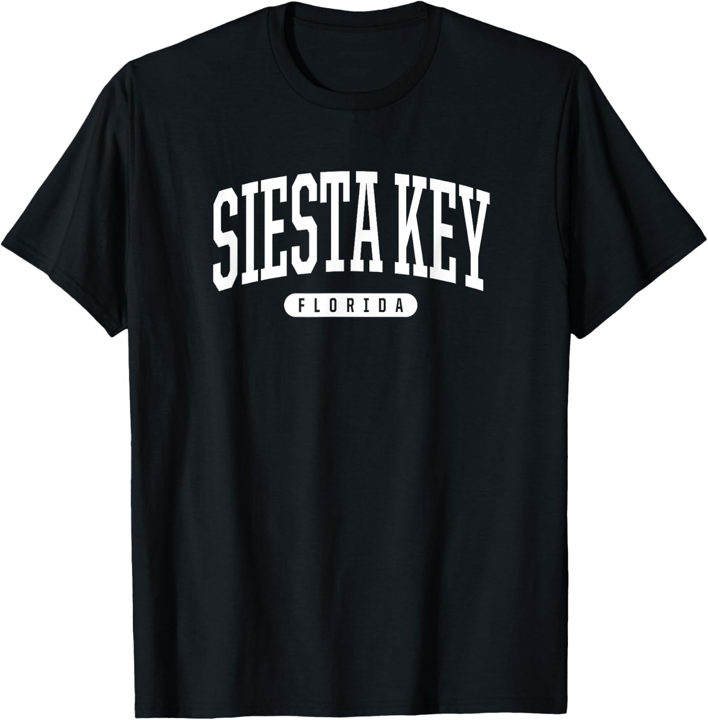 Siesta Key Florida Vacation College Style Sports T-Shirt - T-Shirt | Black