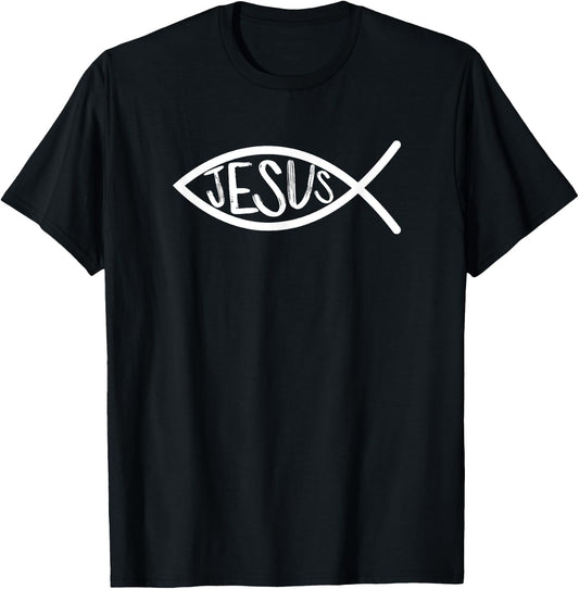 Ichtys Jesus - Symbol - Christian - Dark - Ichthys4m3 T-Shirt - T-Shirt | Black