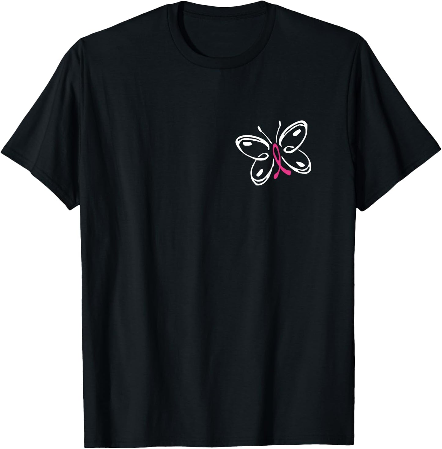 Butterfly | Breast Cancer Awareness T-Shirt - T-Shirt | Black
