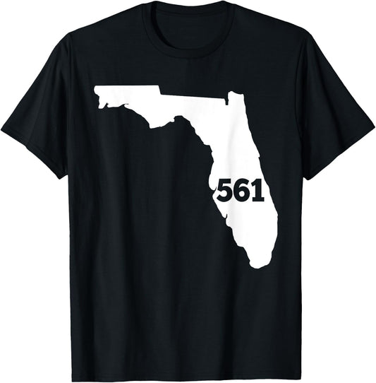 Florida 561 Area Code T-Shirt - T-Shirt | Black