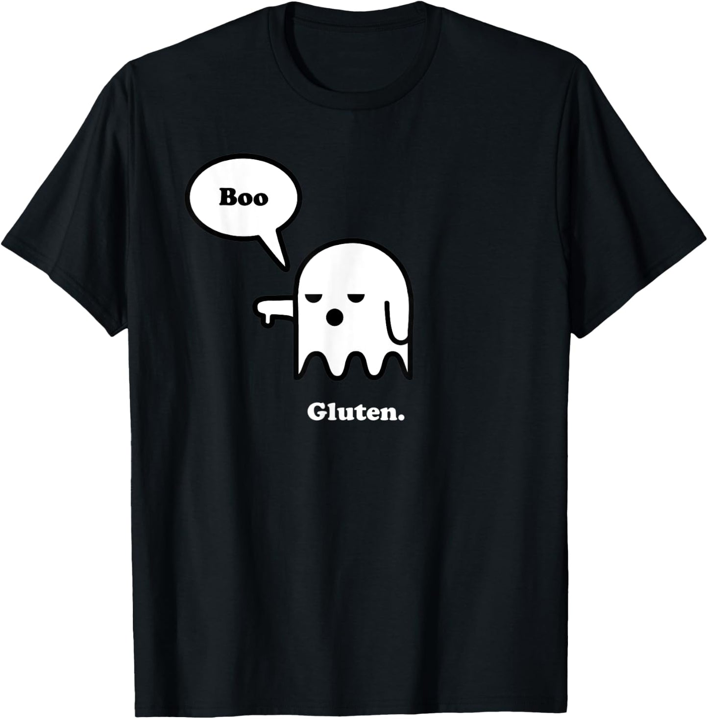 Funny Gluten Free Clothing Halloween Ghost Boo I Hate Gluten T-Shirt - T-Shirt | Black