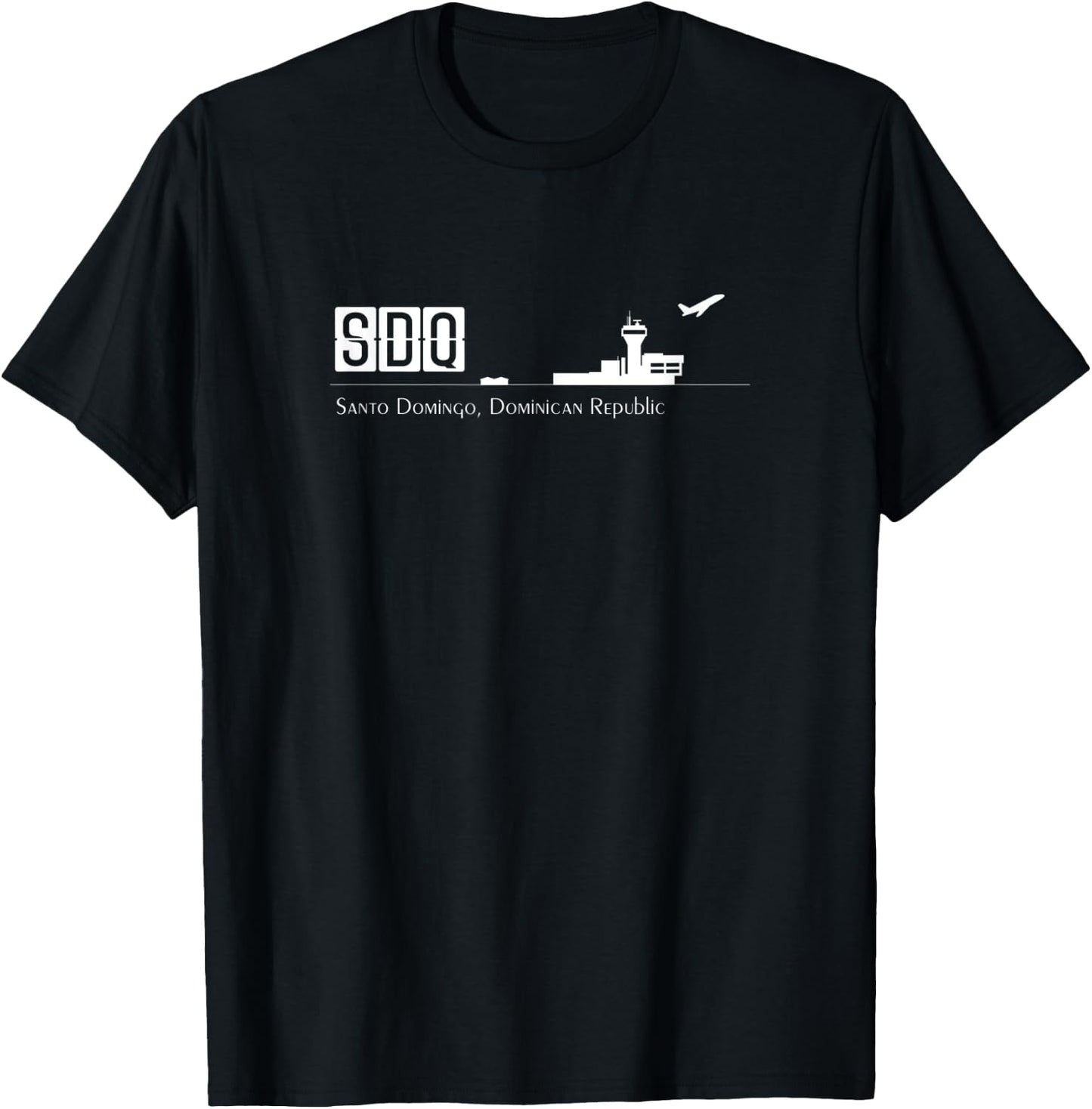 SDQ Airport Code for Santo Domingo Dominican Republic T-Shirt - T-Shirt | Black