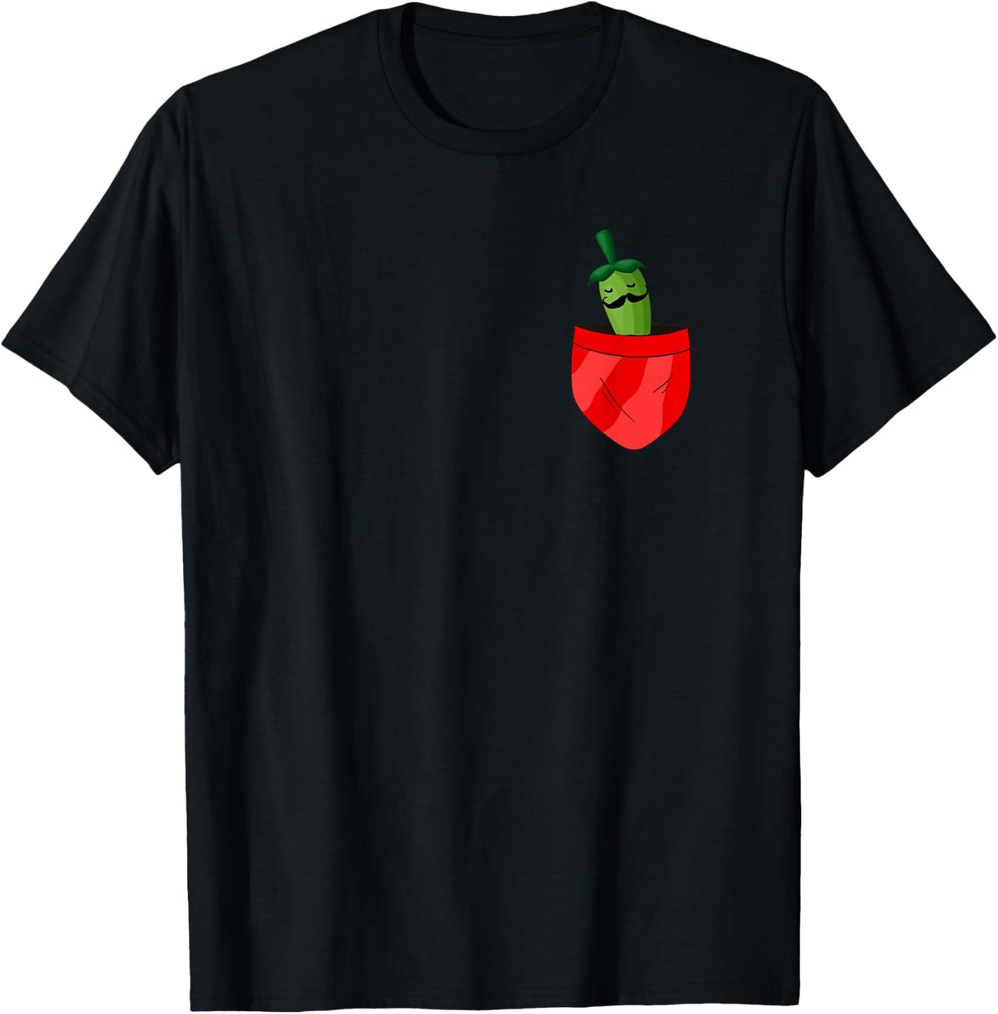 Funny Jalapeno In Pocket Chili Pepper T-Shirt - T-Shirt | Black