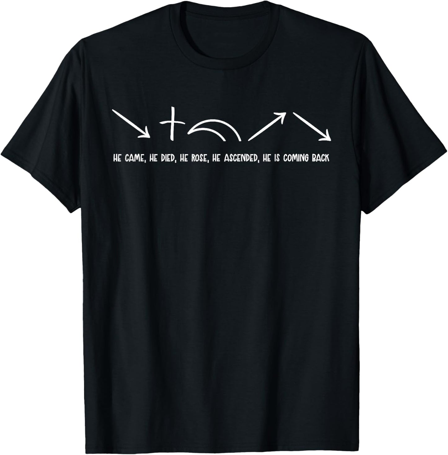 He Came He Died He Rose Jesus Comes Back Christian Faith T-Shirt - T-Shirt | Black