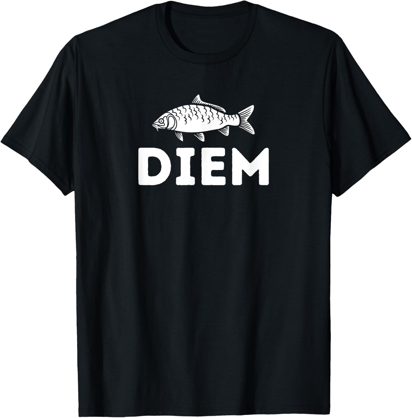 Carp Diem Fishing Funny Carpe Joke T-Shirt - T-Shirt | Black