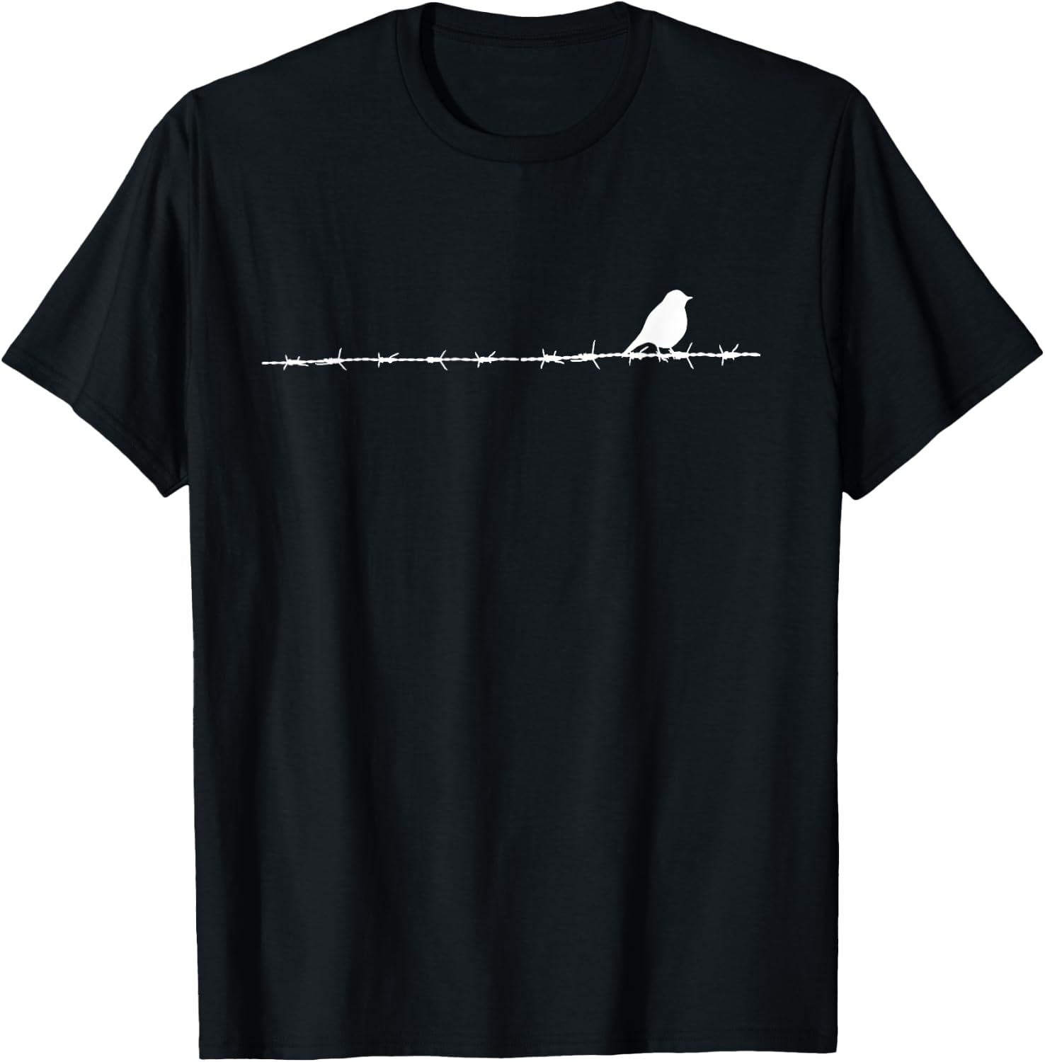 Bird on a Wire for Birder or bird watcher T-Shirt - T-Shirt | Black