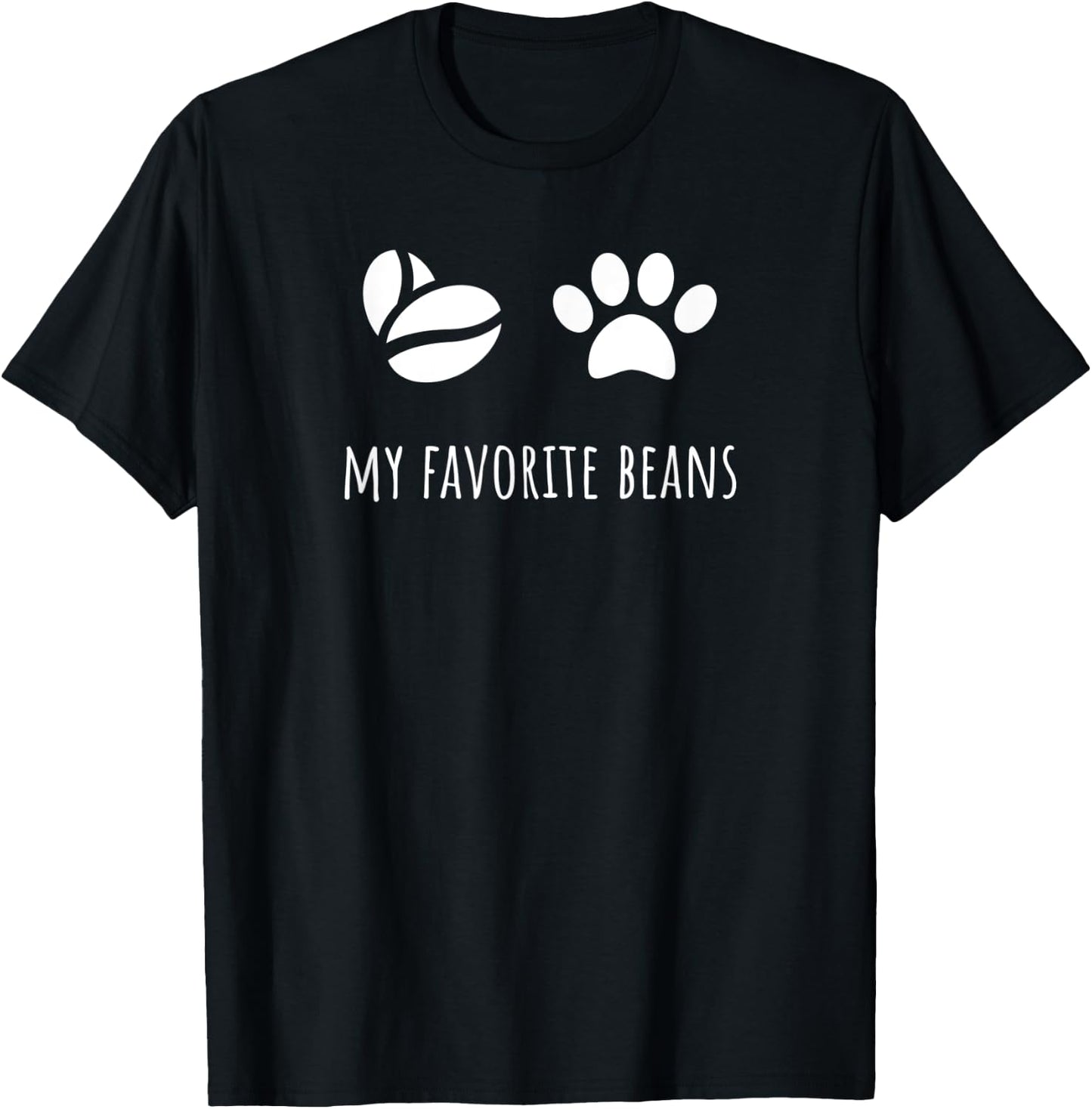 Toe Beans and Coffee Beans, Dog Coffee and Cat Coffee T-Shirt - T-Shirt | Black