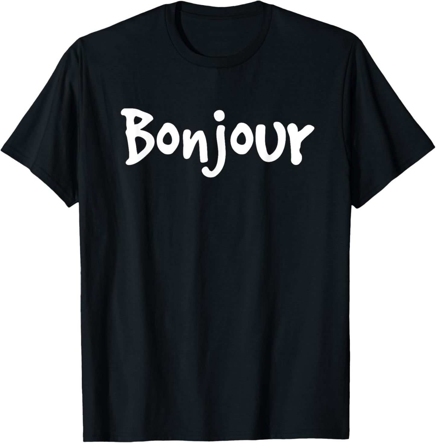 Bonjour French Saying France Language Funny Men Women Gifts T-Shirt - T-Shirt | Black