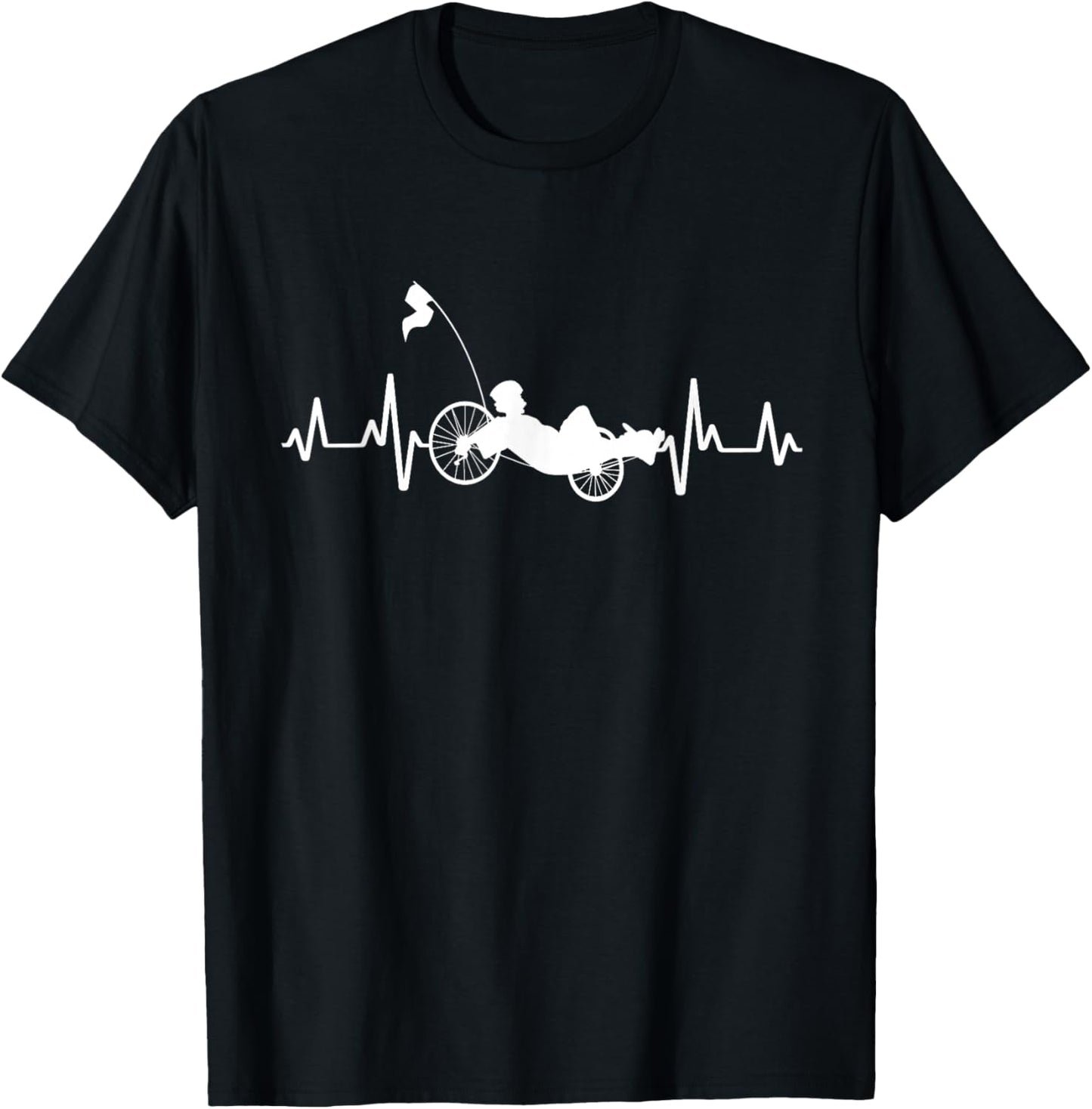 Recumbent Bike Heartbeat Frequency T-Shirt - T-Shirt | Black