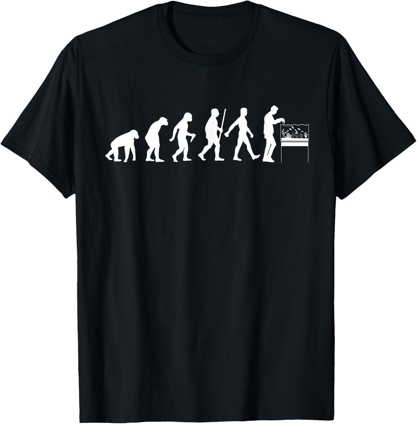 Funny Aquarium Gift Fish Tank Lover Men Women Evolution T-Shirt - T-Shirt | Black