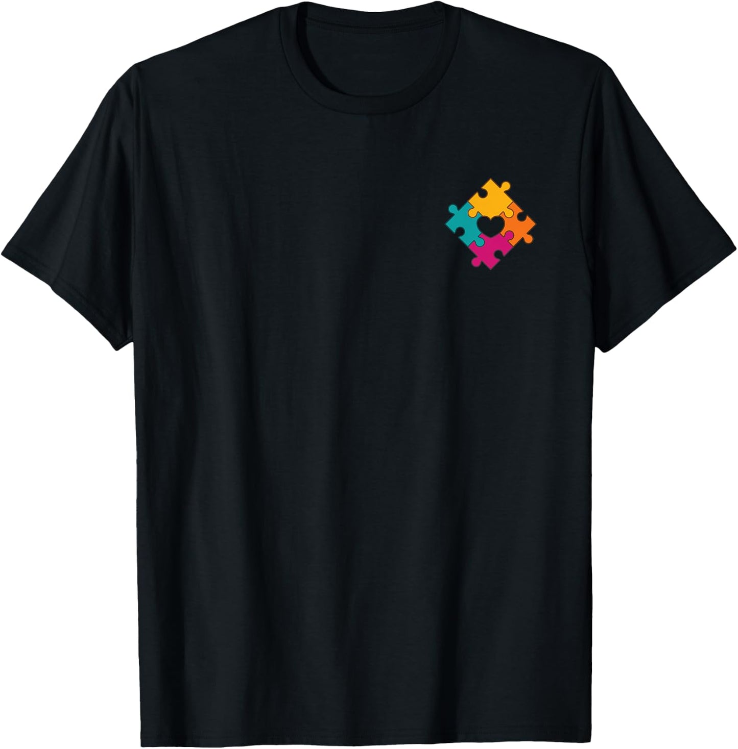 Pocket Puzzle Piece Autism Awareness T-Shirt - T-Shirt | Black