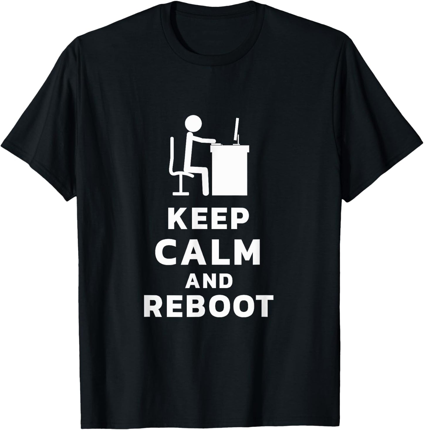 Software Developer Keep Calm Reboot Administrator T-Shirt - T-Shirt | Black