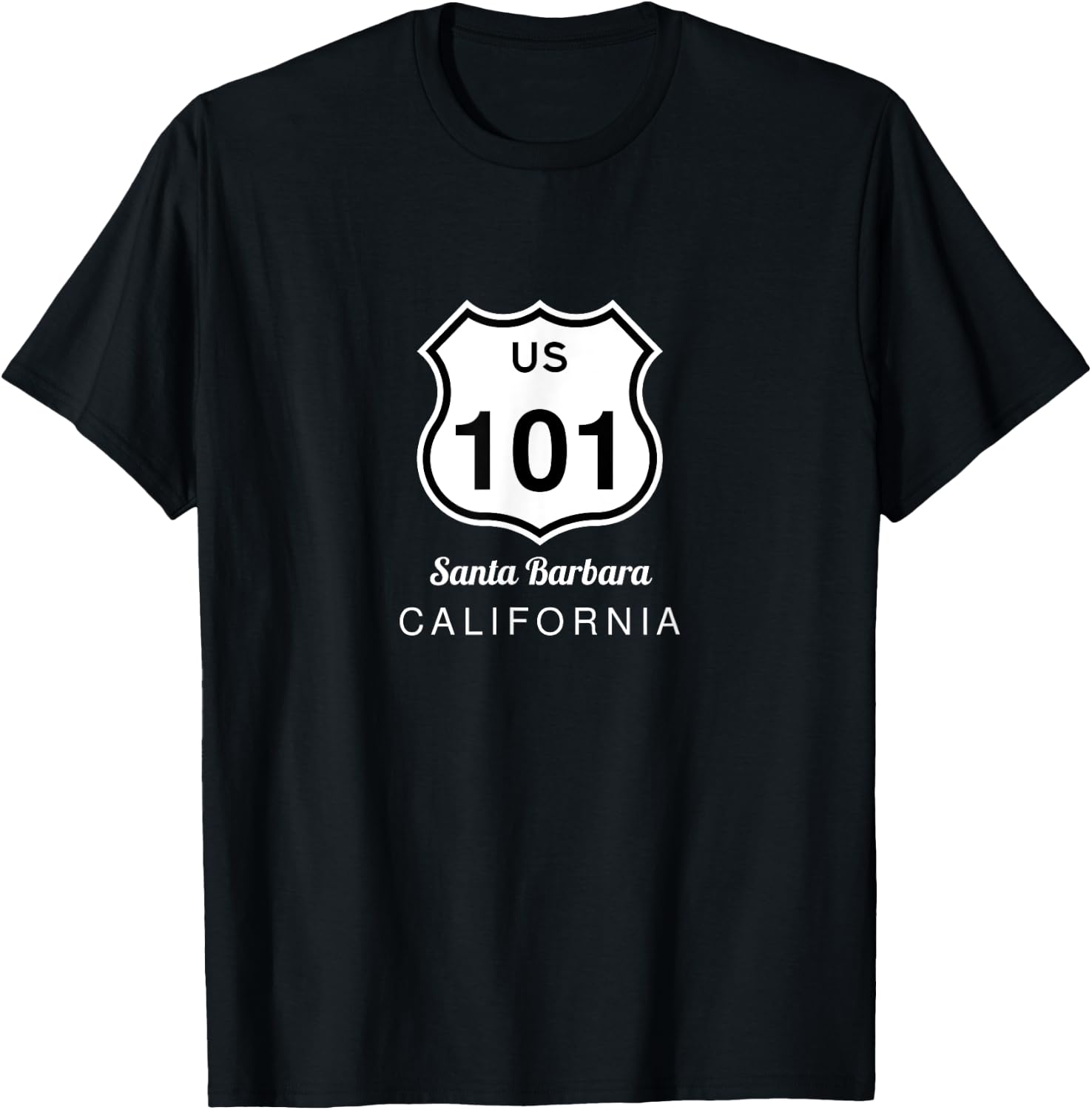 Santa Barbara CA Historic US Route 101 US Highway 101 T-Shirt - T-Shirt | Black