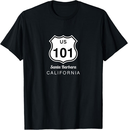 Santa Barbara CA Historic US Route 101 US Highway 101 T-Shirt - T-Shirt | Black