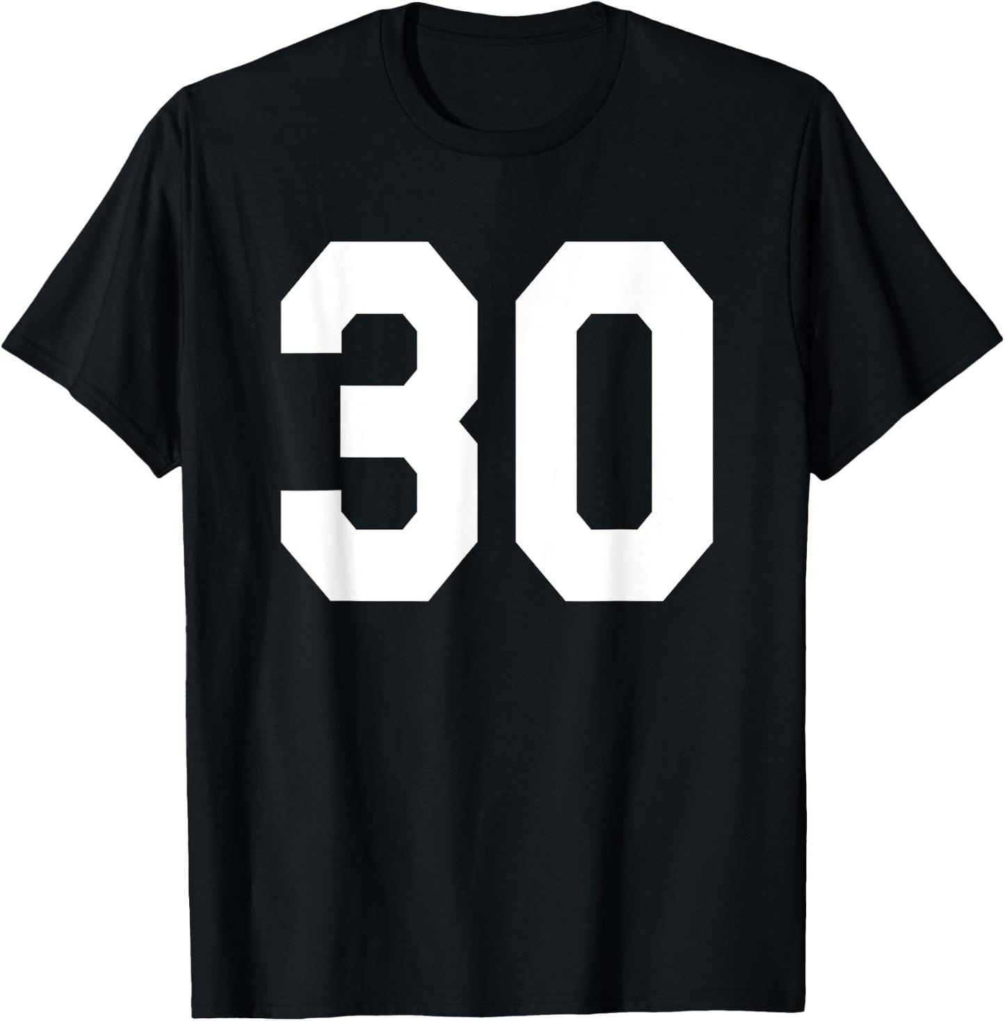 Number 30 Sports Jersey Front and Back Team Player T-Shirt - T-Shirt | Black