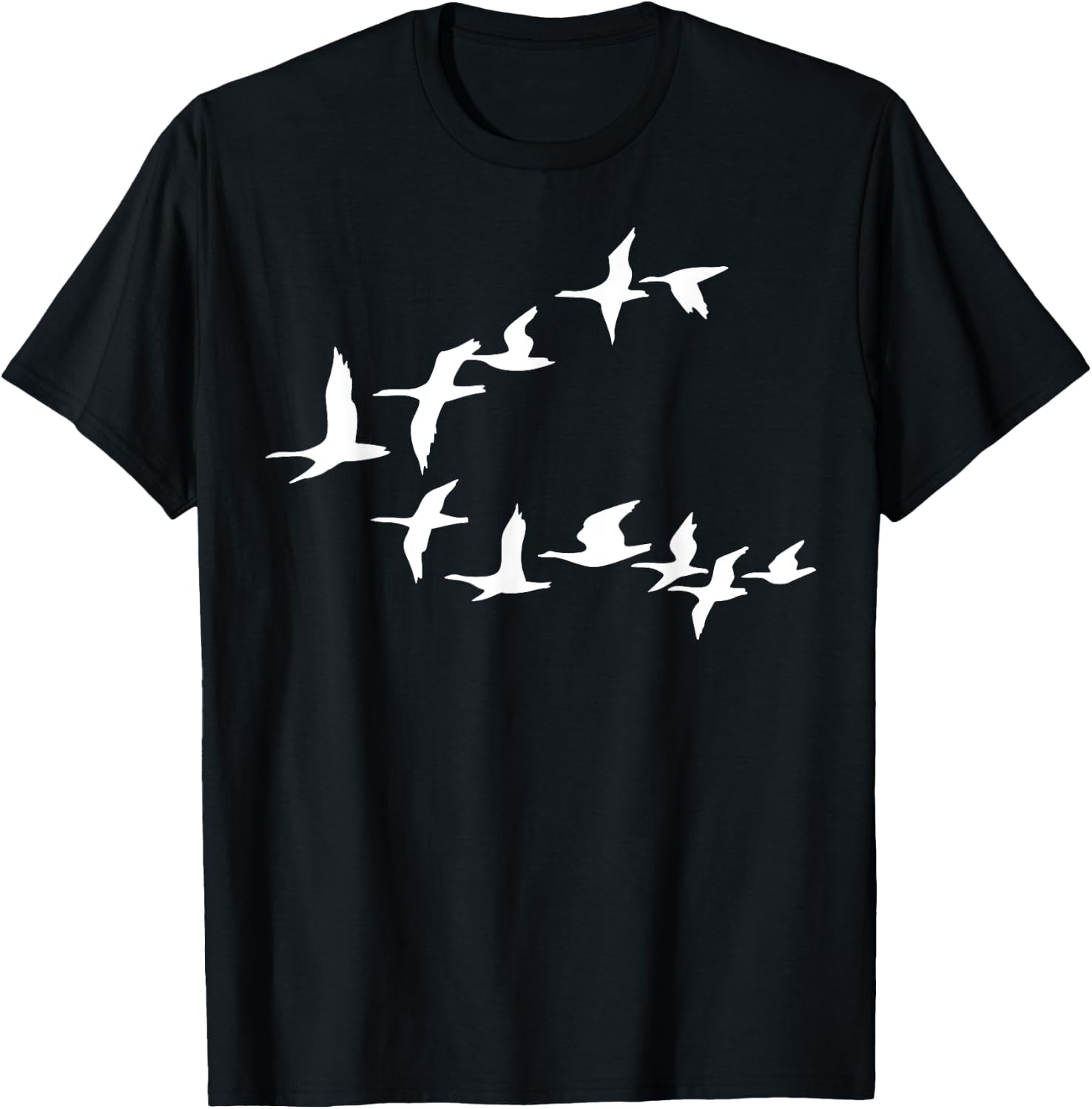 Birds In Flight, V Pattern Flock Of Geese T-Shirt - T-Shirt | Black