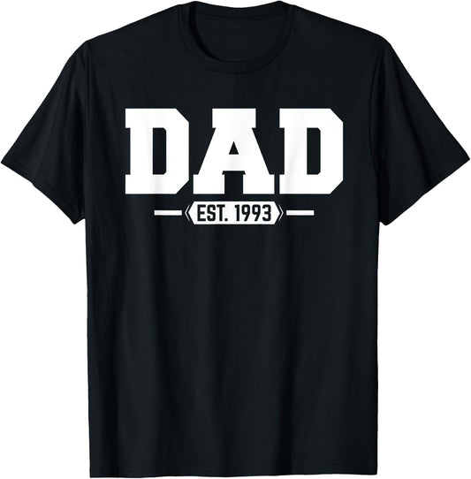 Dad 1993 Dad Established 1993 T-Shirt - T-Shirt | Black