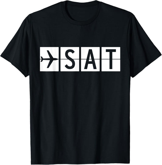 SAT San Antonio Texas Airport T-Shirt - T-Shirt | Black