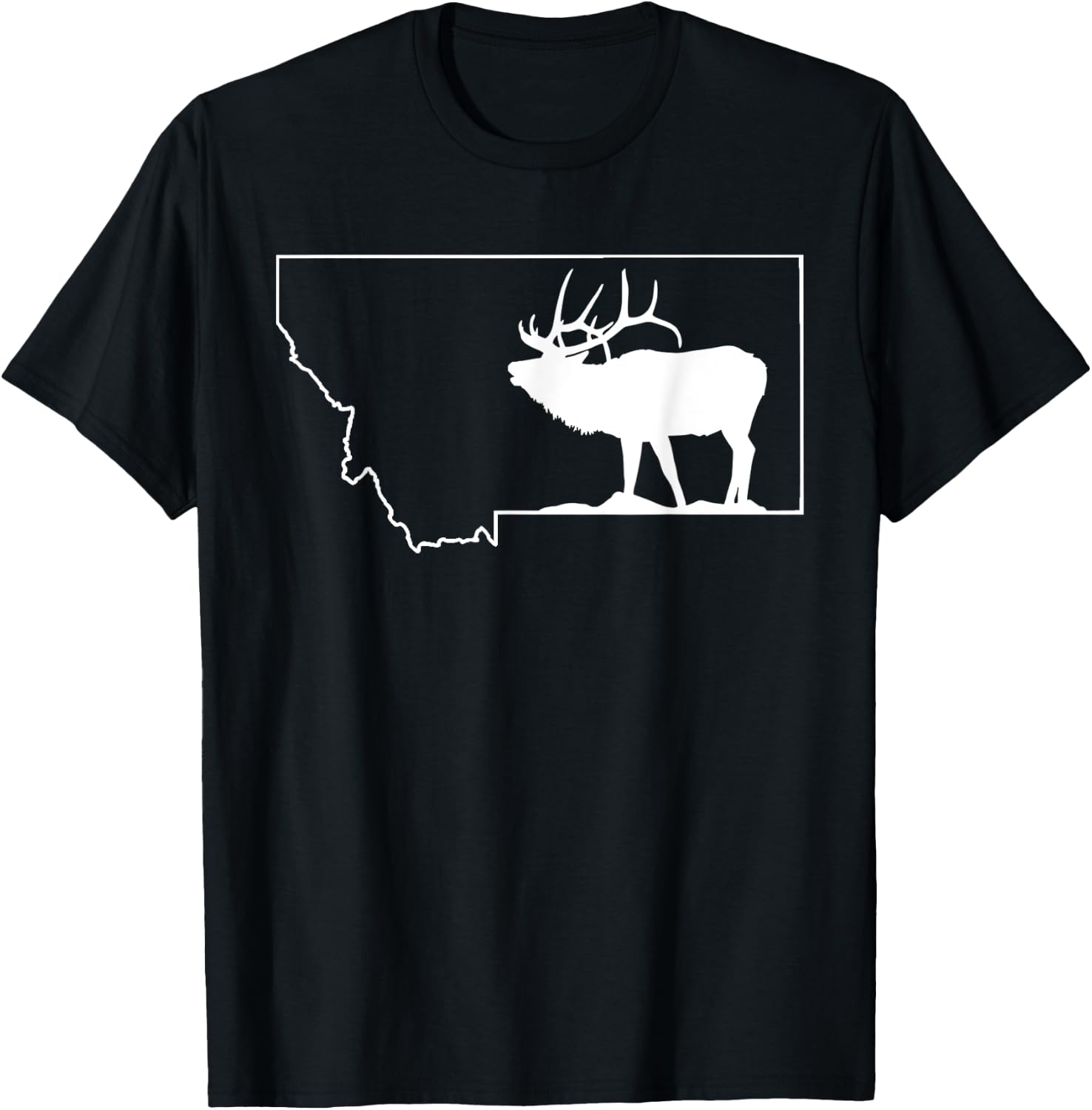 Montana Elk Hunting Cool Montana Hunters Hunting T-Shirt - T-Shirt | Black