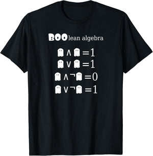 Boo-lean Algebra Halloween Math T-Shirt - T-Shirt | Black