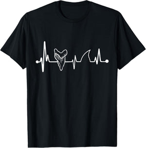 Teeth Heartbeat Shark Fossil Hunter Shark Tooth Hunter T-Shirt - T-Shirt | Black