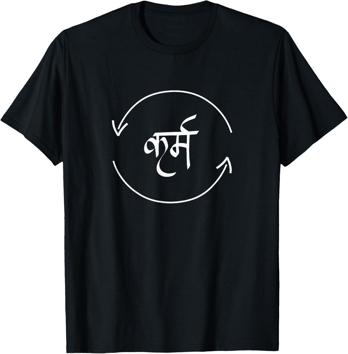 Karma in Hindi Cycle of Life Spirituality Hindu Dharma T-Shirt - T-Shirt | Black