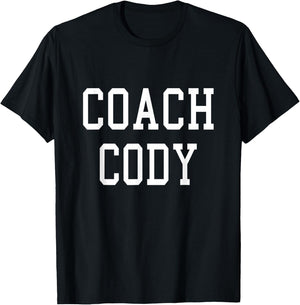 Coach Cody Custom Football Soccer Baseball Team T-Shirt - T-Shirt | Black