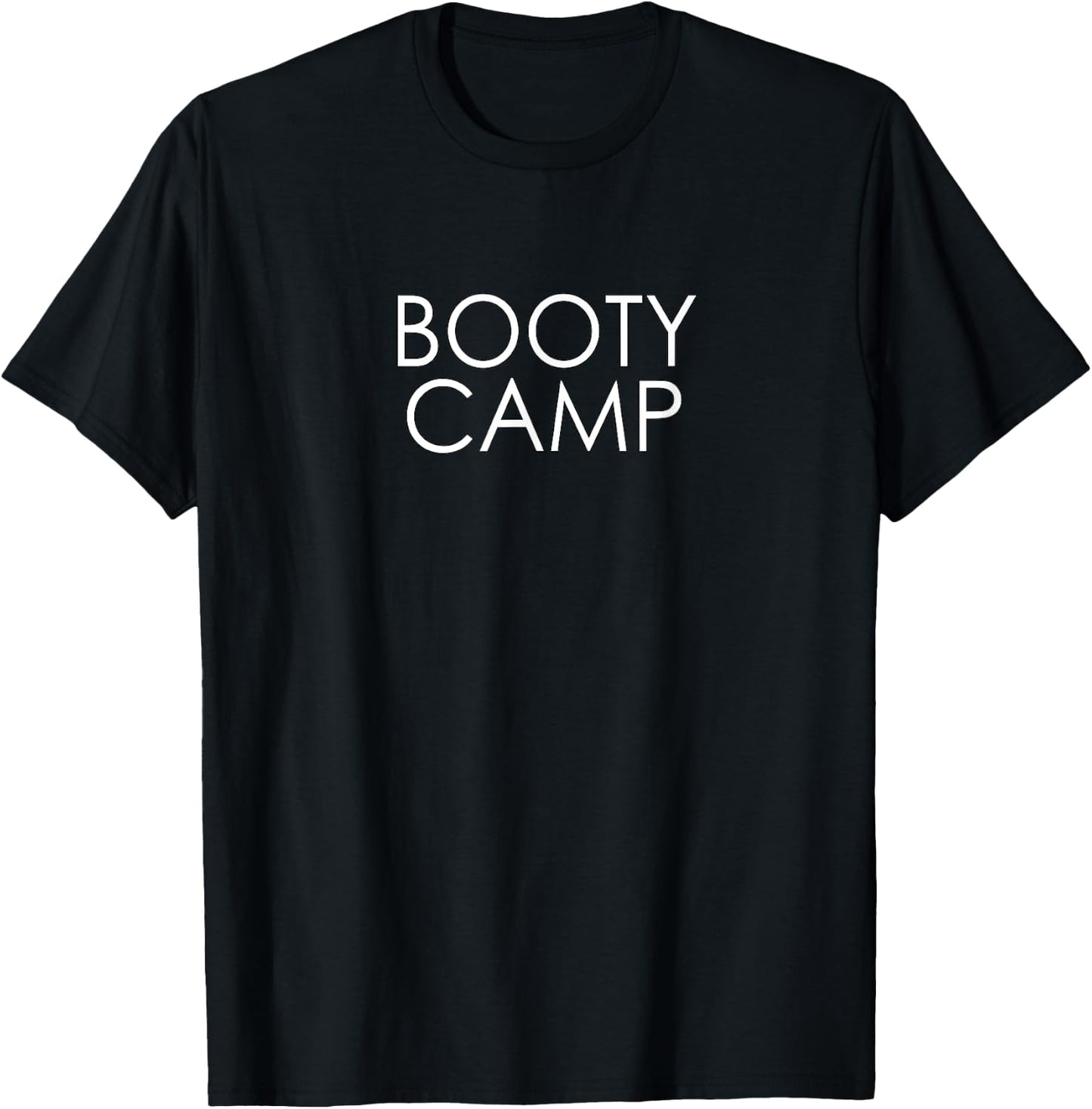 Booty Camp Fitness Funny Gym Rate Swole Workout Cute T Shirt T-Shirt - T-Shirt | Black